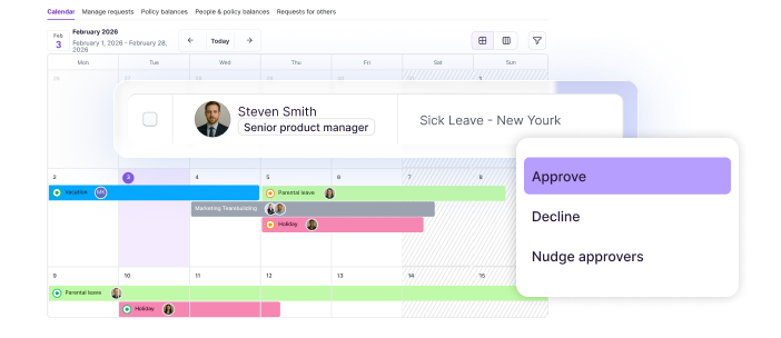 Time off approvals