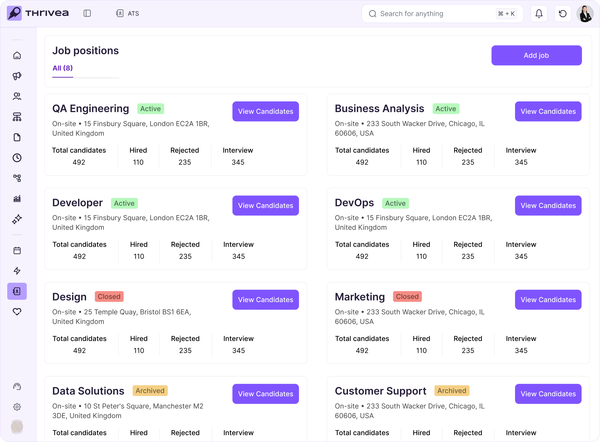 ATS dashboard